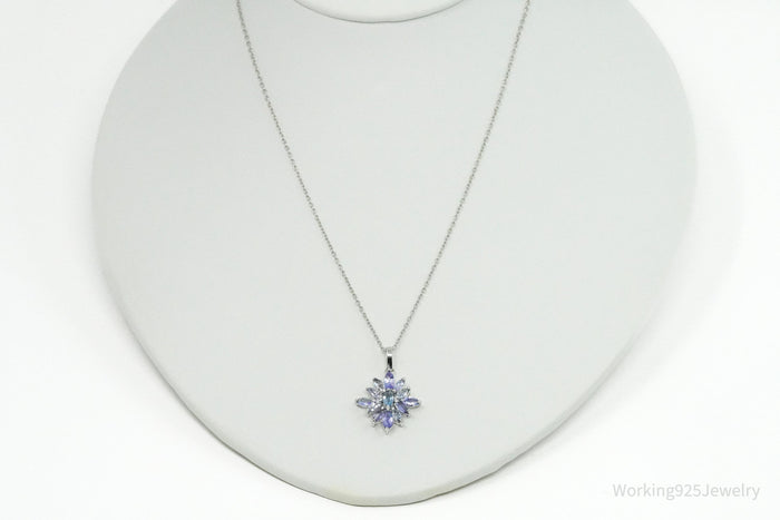 STAUER Tanzanite Sunburst Sterling Silver Necklace 20"