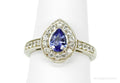 Tanzanite & White Zircon Rhodium Over Sterling Silver Ring - Size 8