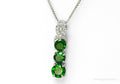 TGGC Green Chrome Diopside & White Topaz Sterling Silver Necklace 18"