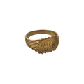 V I N T A G E // "EBG" OR "EBC" / 14k yellow gold tiny signet / baby child midi pinky ring / size 1.25-1.5