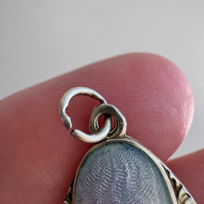 V I N T A G E // winter wonderland / sterling silver and enamel winter scene / a pendant