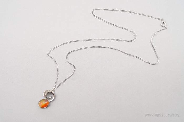 Vintage 1960s Designer Geri Opal Sterling Silver Necklace 18"