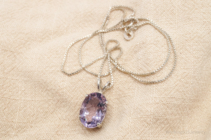 Vintage Amethyst Sterling Silver Necklace 18"