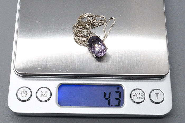Vintage Amethyst Sterling Silver Necklace 18"