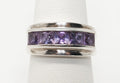 Vintage Art Deco Amethyst Sterling Silver Ring - Sz 6