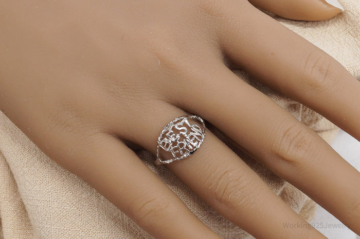 Vintage "Best Friends" Sterling Silver Ring - Size 8.25