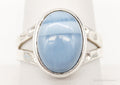 Vintage Blue Stone Sterling Silver Ring - Size 8.5