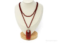 Vintage Carnelian Sterling Silver Necklace 36"