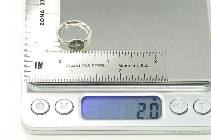 Vintage Compass Sterling Silver Ring - 6