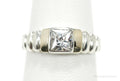 Vintage Cubic Zirconia Gold Vermeil Sterling Silver Ring - Size 6.75