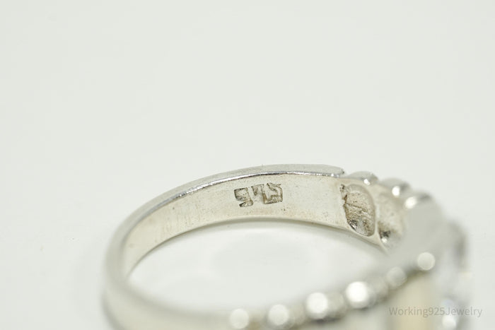 Vintage Cubic Zirconia Gold Vermeil Sterling Silver Ring - Size 6.75