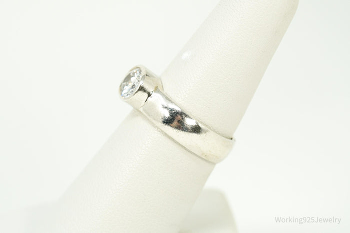 Vintage Cubic Zirconia Sterling Silver Ring Size 7