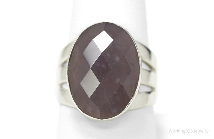 Vintage Desert Rose Trading Co Checkerboard Quartz Sterling Silver Ring - Size 9