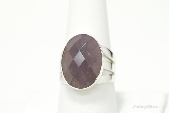 Vintage Desert Rose Trading Co Checkerboard Quartz Sterling Silver Ring - Size 9