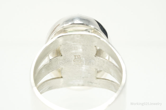 Vintage Desert Rose Trading Co Checkerboard Quartz Sterling Silver Ring - Size 9