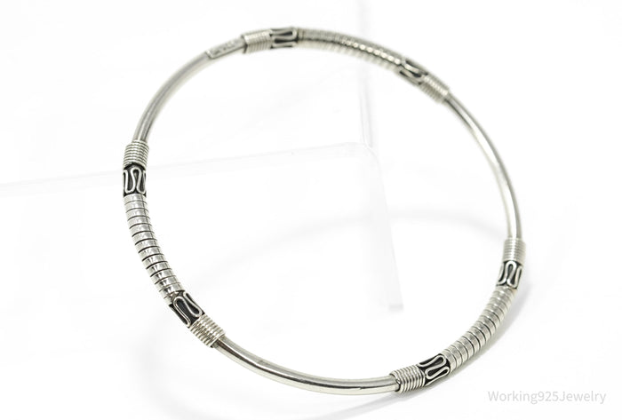 Vintage Designer BA Suarti Sterling Silver Bangle Bracelet 7 7/8"
