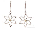 Vintage Designer FAS Large Flowers Gold Vermeil Sterling Silver Earrings