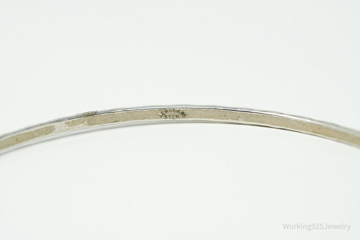 Vintage Designer JewelArt Art Deco Sterling Silver Bangle Bracelet 8"