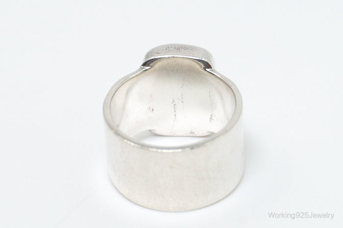 Vintage Designer Mother Of Pearl Sterling Silver Ring - SZ 7.25