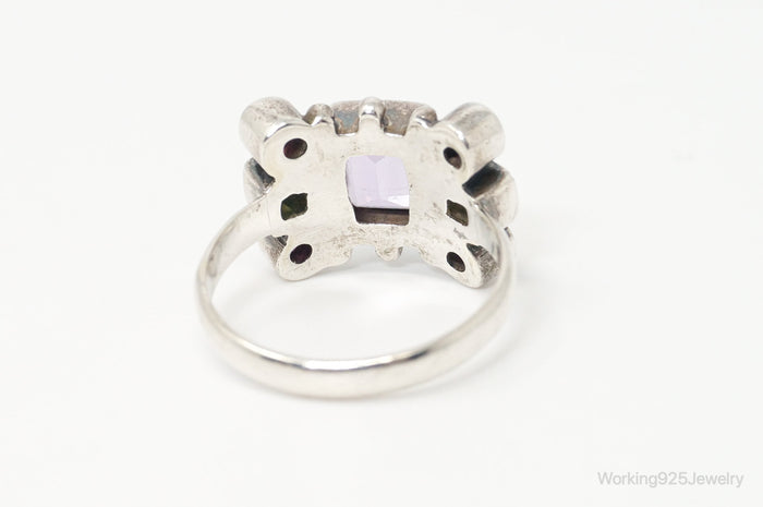 Vintage Designer Nicky Butler Multi Gem Sterling Silver Ring - Sz 12