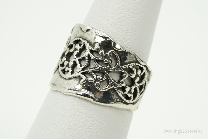 Vintage Designer Paz PZ Israel Sterling Silver Ring - Size 7
