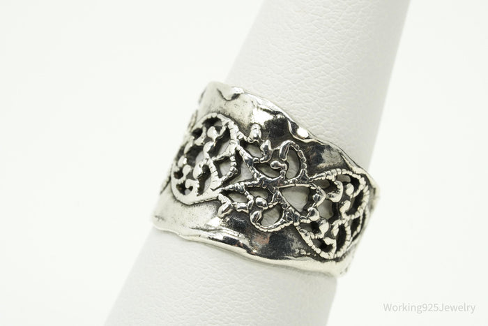 Vintage Designer Paz PZ Israel Sterling Silver Ring - Size 7