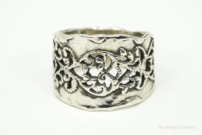 Vintage Designer Paz PZ Israel Sterling Silver Ring - Size 7