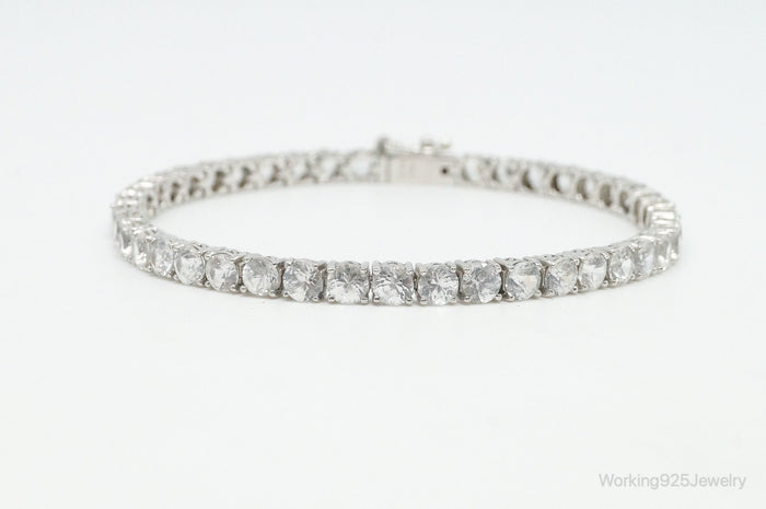 Vintage Designer PJC Classic Cubic Zirconia Sterling Silver Tennis Bracelet