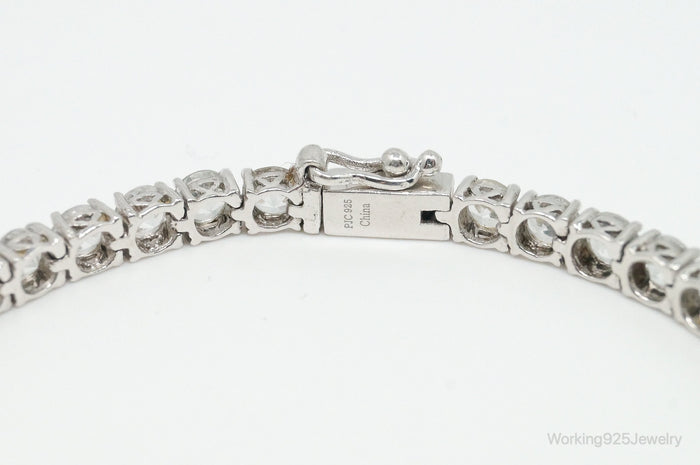 Vintage Designer PJC Classic Cubic Zirconia Sterling Silver Tennis Bracelet