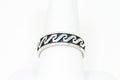 Vintage Designer PSCL Oxidized Design Sterling Silver Band Ring - Sz 10