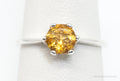 Vintage Designer RJ Citrine Sterling Silver Ring - SZ 6.75