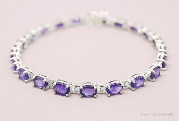 Vintage Designer Ross Simons Amethyst Sterling Silver Bracelet