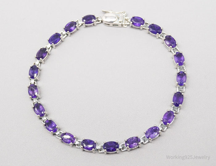 Vintage Designer Ross Simons Amethyst Sterling Silver Bracelet