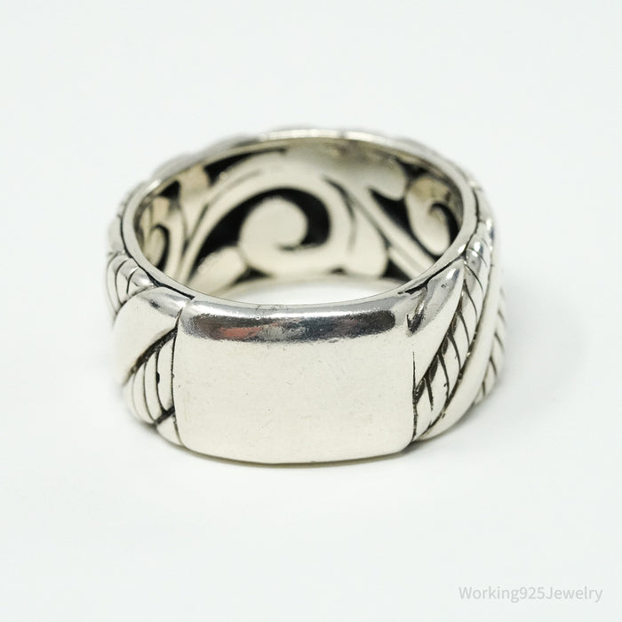 Vintage Designer Samuel B Sterling Silver Band Ring - Size 10.25