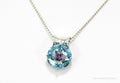 Vintage Designer S&G Blue Topaz Amethyst Sterling Silver Necklace 20"