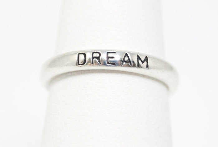 Vintage Designer WJ Waldeck Johnson DREAM Sterling Silver Ring - Sz 5