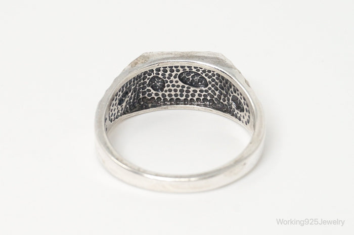 Vintage Designer WM Co Grape Vine Leaves Sterling Silver Ring - Size 12.75