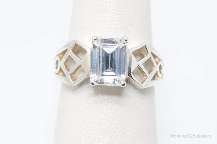 Vintage Diamonique Cubic Zirconia Sterling Silver Ring SZ 6
