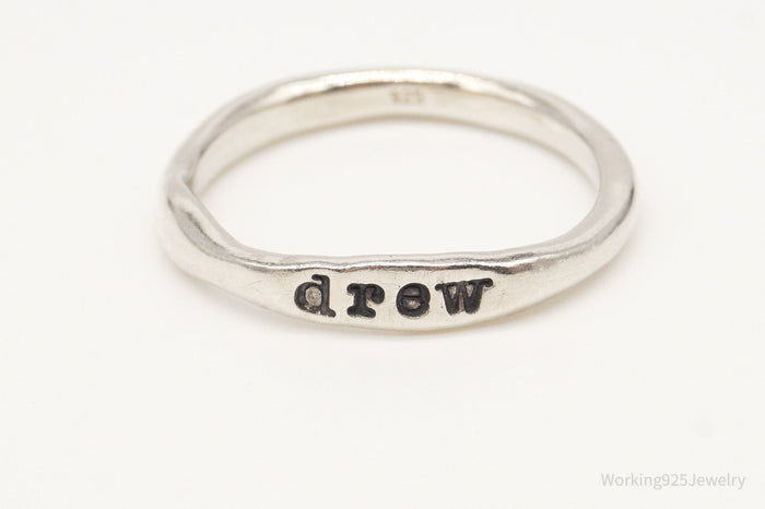 Vintage "Drew" Name Sterling Silver Ring - Size 10.75