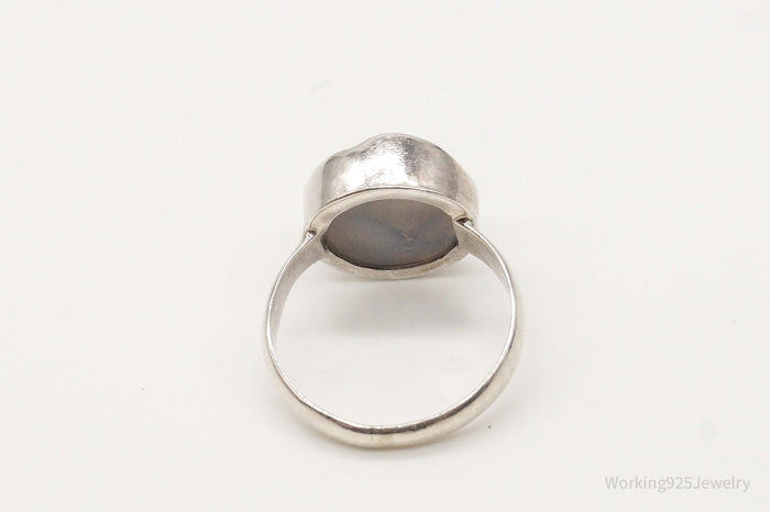 Vintage Druzy Quartz Sterling Silver Ring - Size 7
