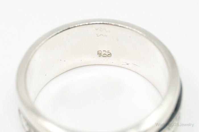 Vintage Elephant Spinner Sterling Silver Band Ring - Size 13