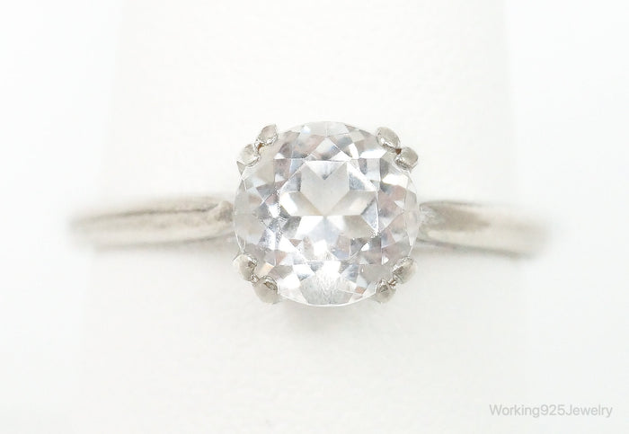 Vintage Espo White Topaz Sterling Silver Ring - Size 7.75