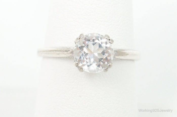 Vintage Espo White Topaz Sterling Silver Ring - Size 7.75