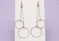 Vintage Geometric Modernist Style Sterling Silver Earrings