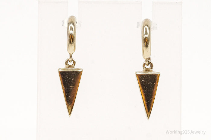 Vintage Gold Vermeil Modernist Sterling Silver Earrings