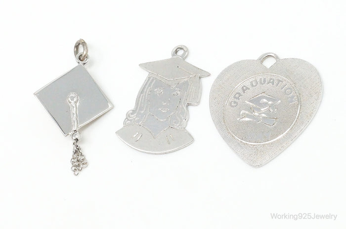 Vintage Graduation Sterling Silver Charms Lot