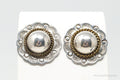 Vintage Handmade Mexico Sterling Silver Brass Stud Earrings