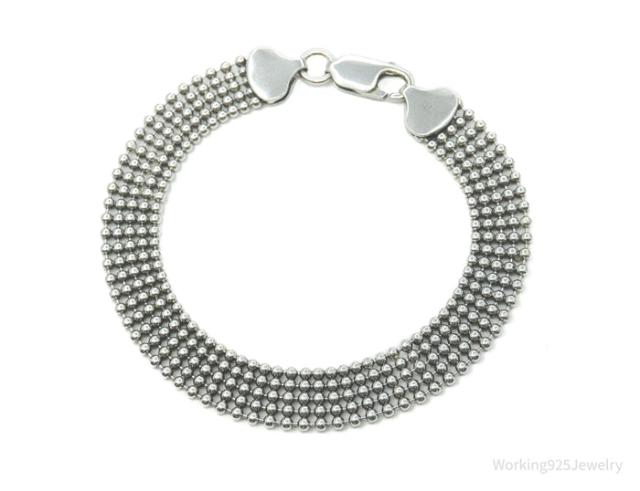 Vintage Italian Mesh Style Sterling Silver Bracelet 7.25"