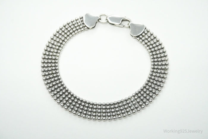 Vintage Italian Mesh Style Sterling Silver Bracelet 7.25"