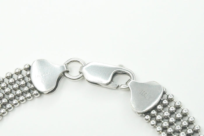 Vintage Italian Mesh Style Sterling Silver Bracelet 7.25"